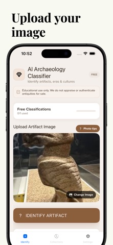 Artifact ID app screen, first supplied App Store screenshot